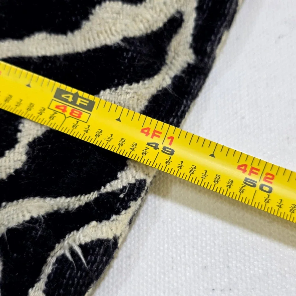 Luxury Modern Table Runner 50x11 Black White Zebra Print Cut Velvet Decor Safari